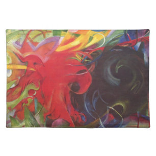 Fighting Forms by Franz Marc, Vintage Fine Art Placemat