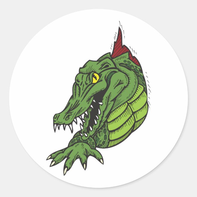 Fighting Gator Classic Round Sticker (Front)