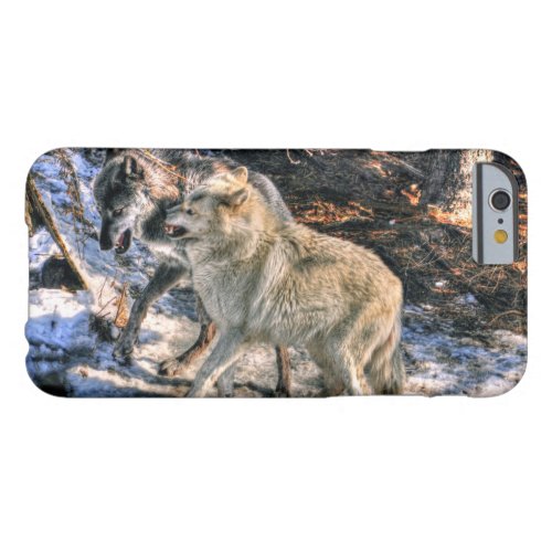 Fighting Grey Wolf Challenge Wildlife Photo Barely There iPhone 6 Case
