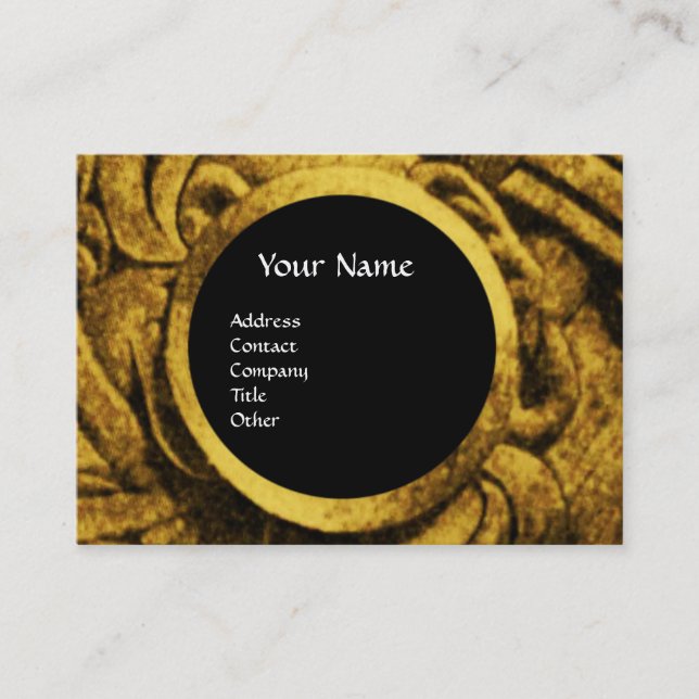 FIGHTING GRYPHONS MONOGRAM ,gold black Business Card (Front)