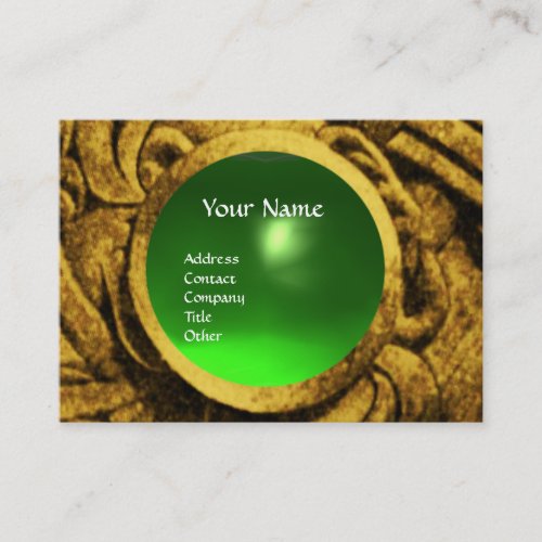 FIGHTING GRYPHONS MONOGRAM Gold Green Emerald Business Card