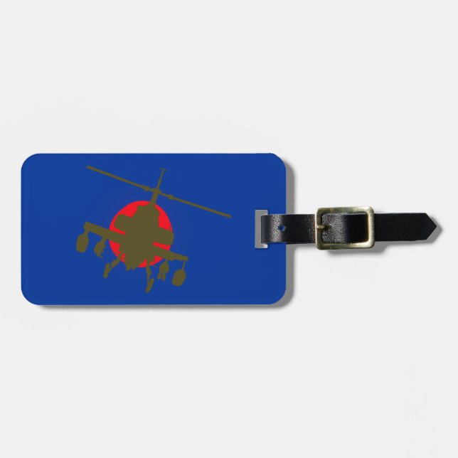 fighting helicopter luggage tag (Front Horizontal)