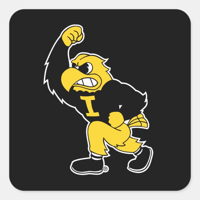 Fighting Herky Square Sticker (Front)