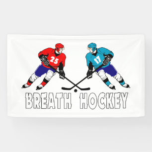 Fighting hockey players banner