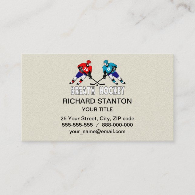 Fighting hockey players business card (Front)