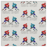 Fighting hockey players fabric