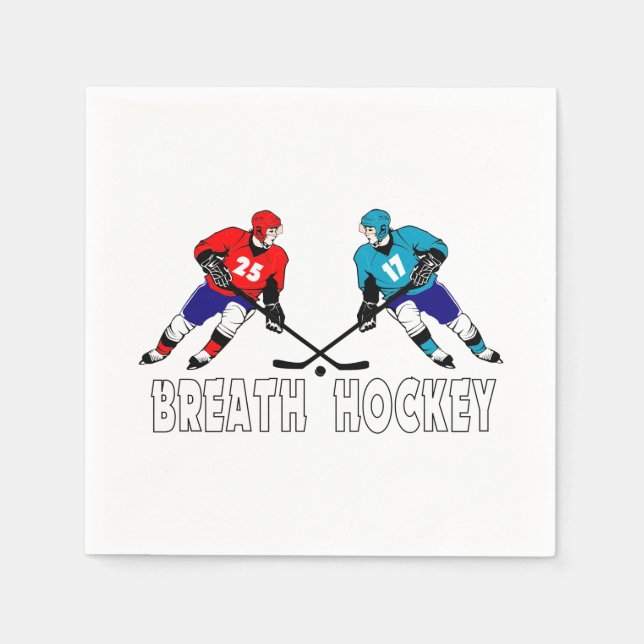 Fighting hockey players paper napkins (Front)