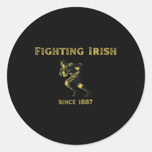 Fighting Irish Football Clic Design  Classic Round Sticker