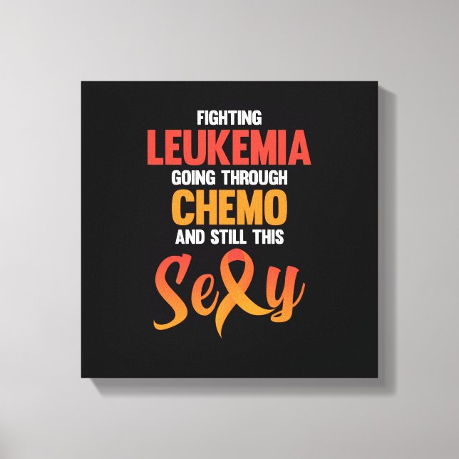 Fighting Leukemia Awareness Orange Ribbon Support Canvas Print (Front)