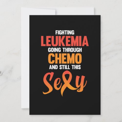 Fighting Leukemia Awareness Orange Ribbon Support Invitation