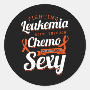 Fighting Leukemia Blood Cancer Chemotherapy Gift Classic Round Sticker