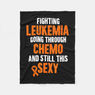 Fighting leukemia chemo and funny cancer quote fleece blanket