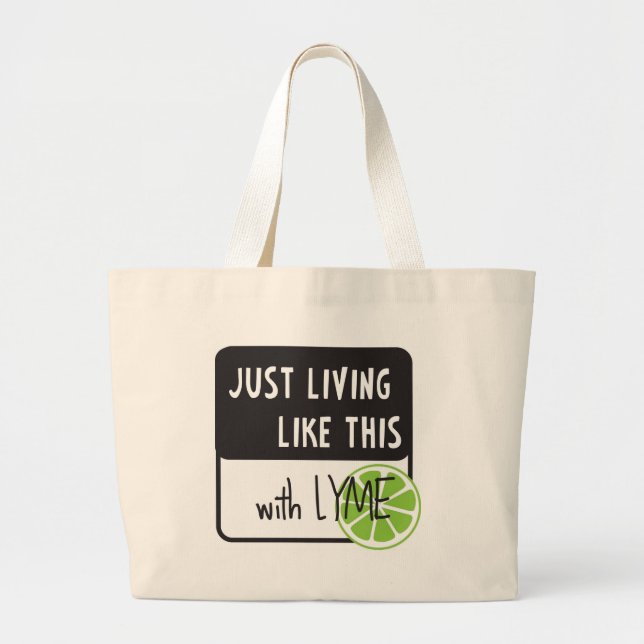 Fighting LYME disease Large Tote Bag (Front)