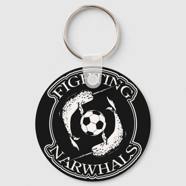 Fighting Narwhals Soccer  Keychain (Front)