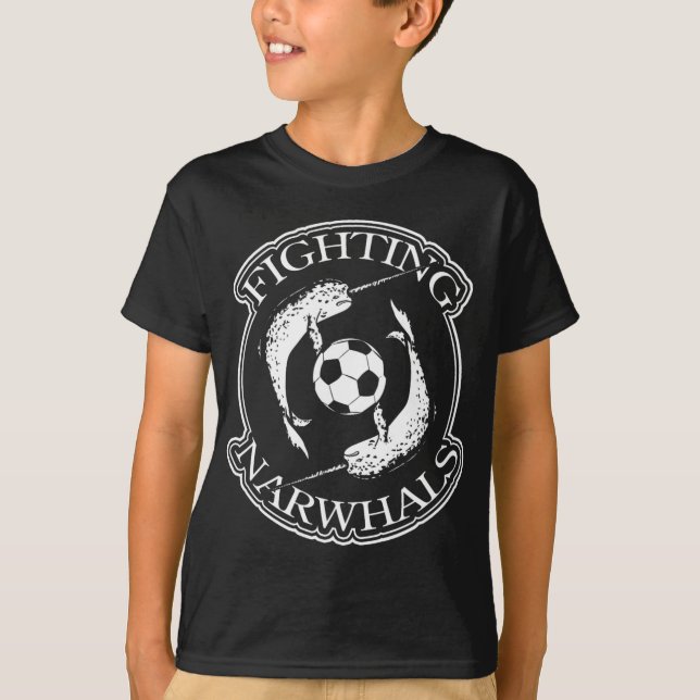 Fighting Narwhals Soccer  T-Shirt (Front)