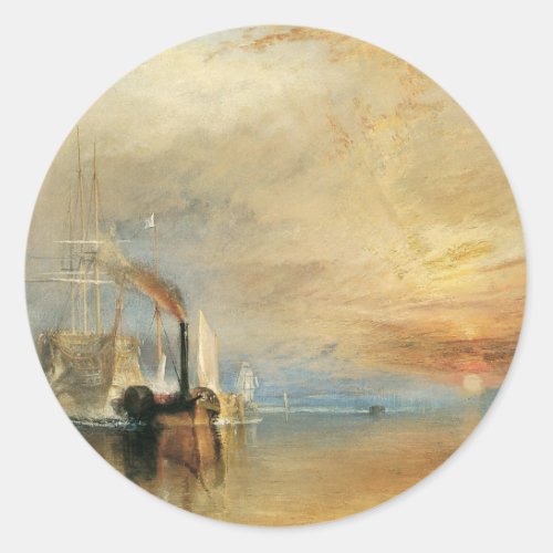 Fighting Temeraire by Joseph Turner Maritime Art Classic Round Sticker