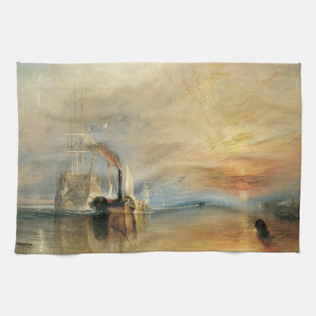 Fighting Temeraire by Joseph Turner, Maritime Art Kitchen Towel (Horizontal)