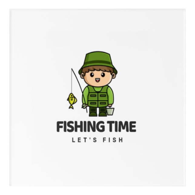 Fighting Time – Let’s Fish iPhone Case Acrylic Print (Front)