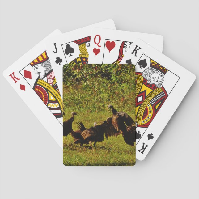 Fighting Wild Turkeys in The Smoky Mountains Poker Cards (Back)