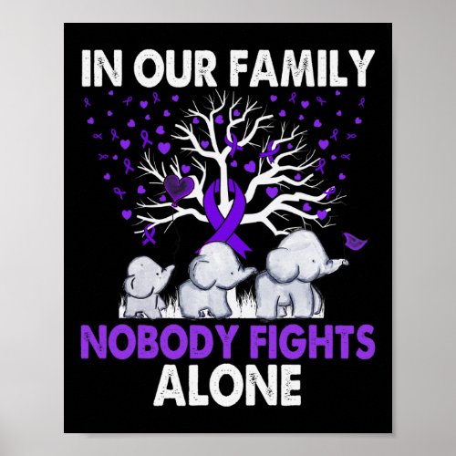 Fights Alone Family Elephants Alzheimerheimer Awar Poster