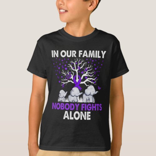 Fights Alone Family Elephants Alzheimerheimer Awar T_Shirt