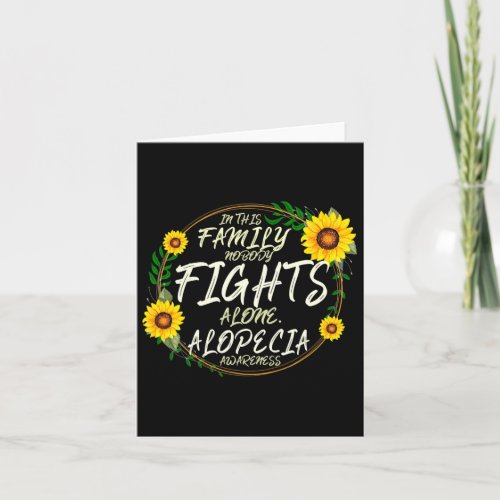 Fights Alone Family Support Alopecia Awareness  Card