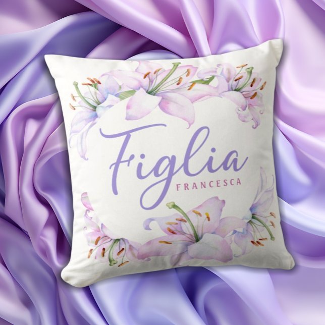 Figlia Personalized Italian Gift for Daughter Throw Pillow (Creator Uploaded)
