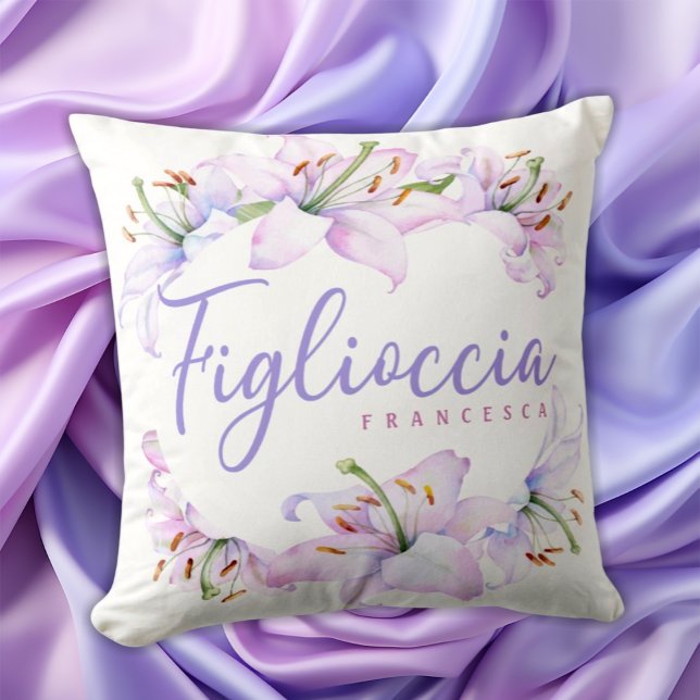 Figlioccia Personalized Italian Goddaughter Gift Throw Pillow (Creator Uploaded)