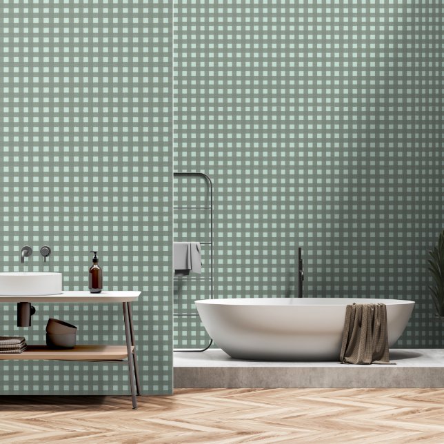 figs custom gingham wallpaper (Bathroom)