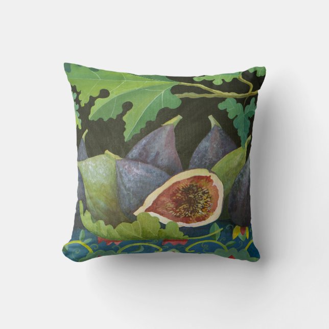 Figs on black 2014 throw pillow (Front)