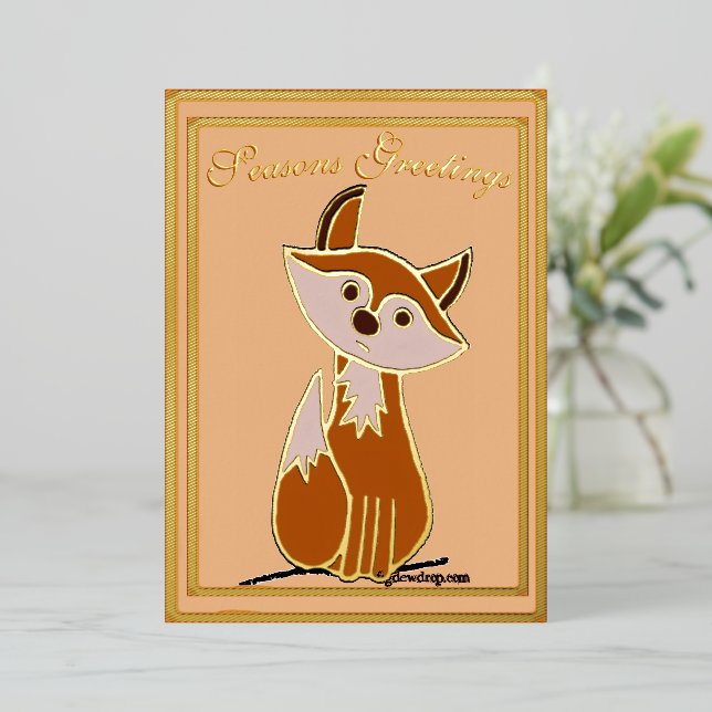 Figs Seasons Greetings Foil Holiday Card (Standing Front)