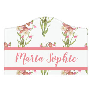 Figs with Flowers Pattern Door Sign