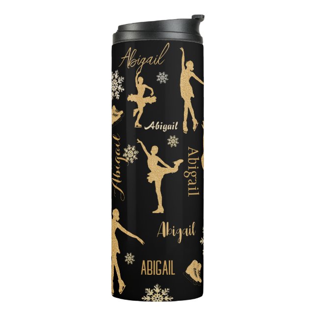 "Figue Skating" golden personalized silhouttes Mug (Rotated Left)
