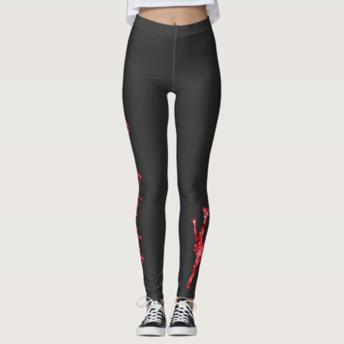 Figue skating leggings _ red star arabesque