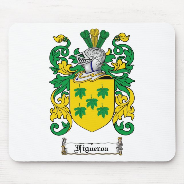 FIGUEROA FAMILY CREST -  FIGUEROA COAT OF ARMS MOUSE PAD (Front)