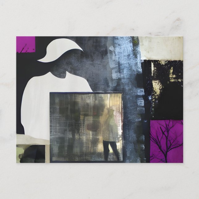 Figurative Abstract Collage Postcard (Front)