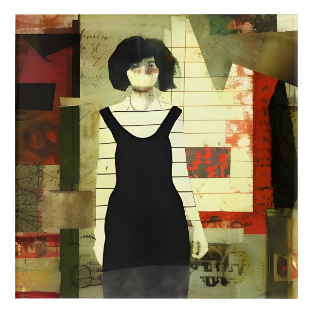 Figurative Collage Mixed Media Acrylic Print (Front)