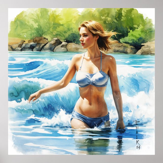 figurative water color painting poster (Front)