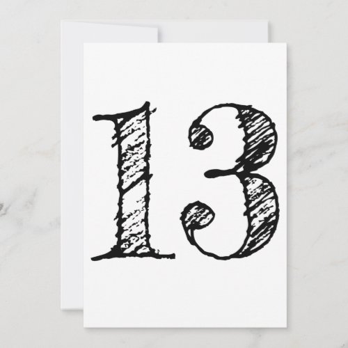 figure 13 number thirteen giant manuscript invitation