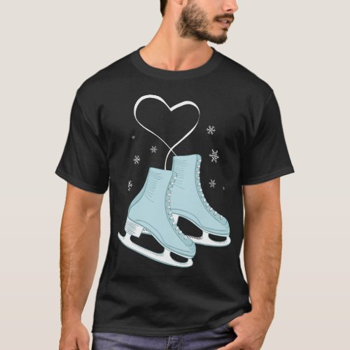 Figure Ice Skating Heart _ Figure Skater Love Gift T_Shirt