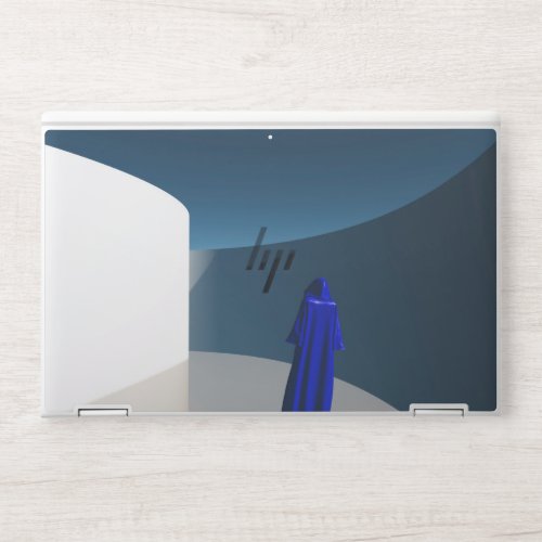 Figure in blue cloak HP laptop skin