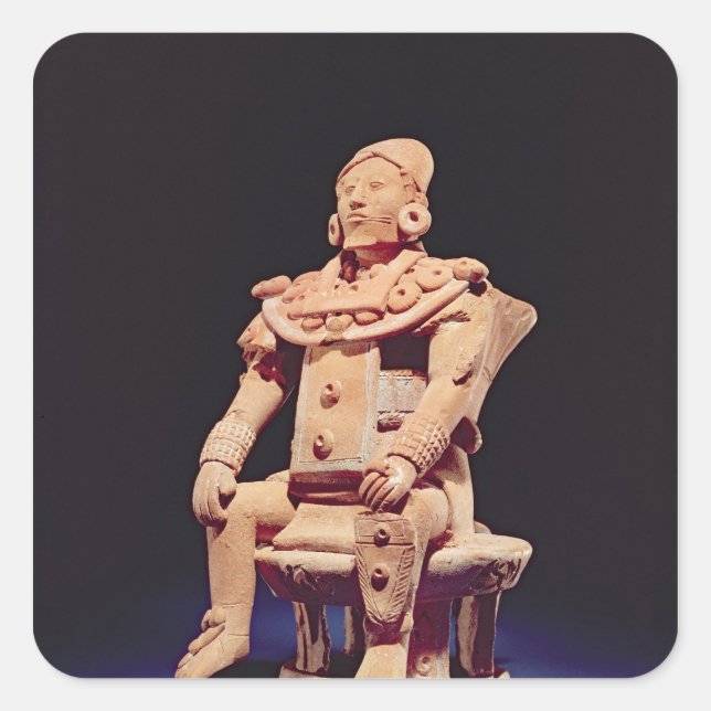 Figure of a warrior in full regalia square sticker (Front)