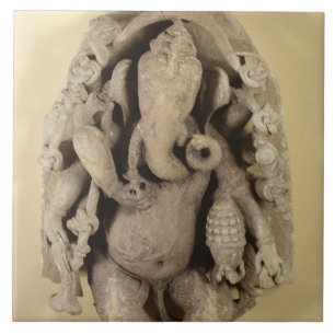 Figure of Ganapati, Chandella Dynasty (sandstone) Ceramic Tile