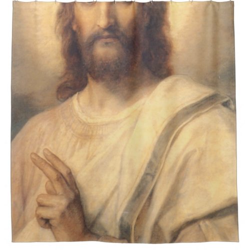 Figure Of Jesus Christ By Heinrich Hofmann Shower Curtain