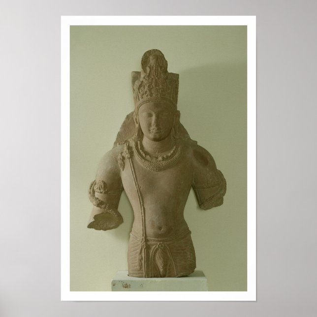 Figure of Lord Vishnu, Mathura (red sandstone) Poster (Front)