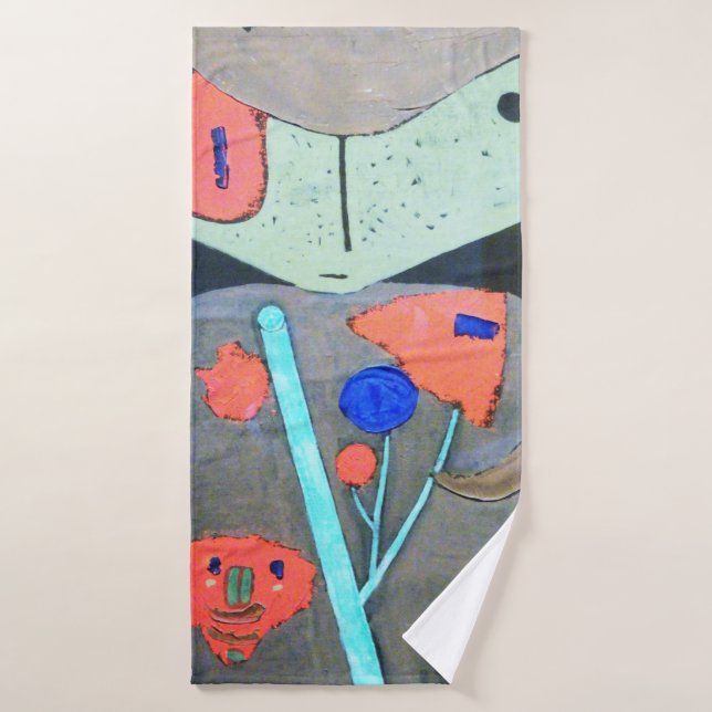 Figure of the Oriental Theater, Paul Klee Bath Towel (Bath Towel)