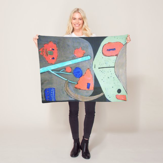 Figure of the Oriental Theater, Paul Klee Fleece Blanket (In Situ)