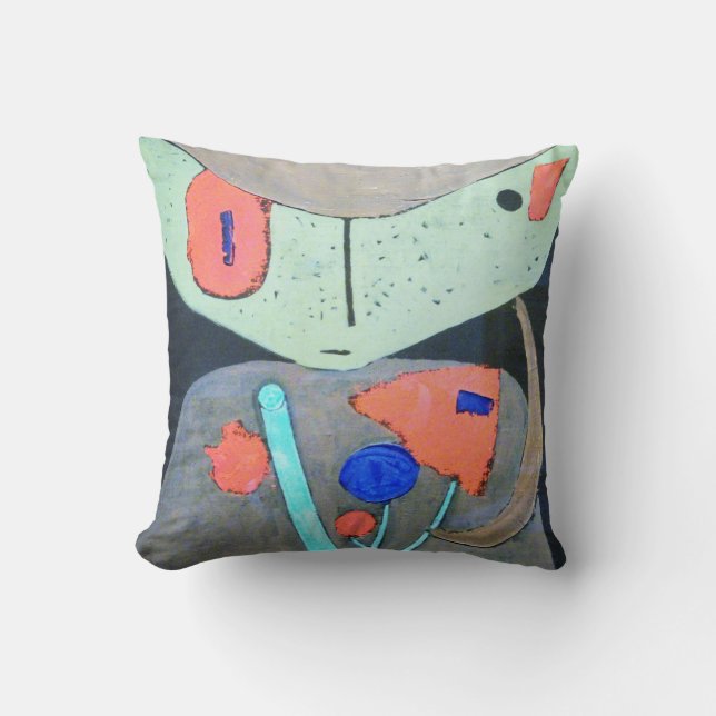 Figure of the Oriental Theater, Paul Klee Throw Pillow (Front)