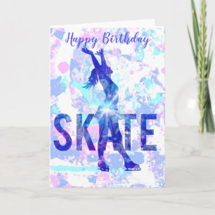 Figure Skate Birthday Card Personalized