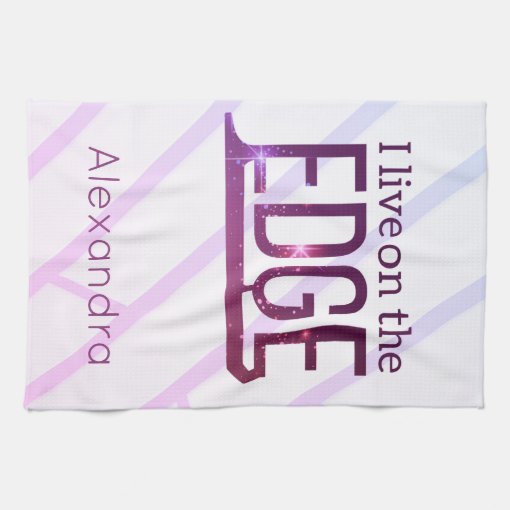 Figure skate blade Towel live on edge pink purple Zazzle